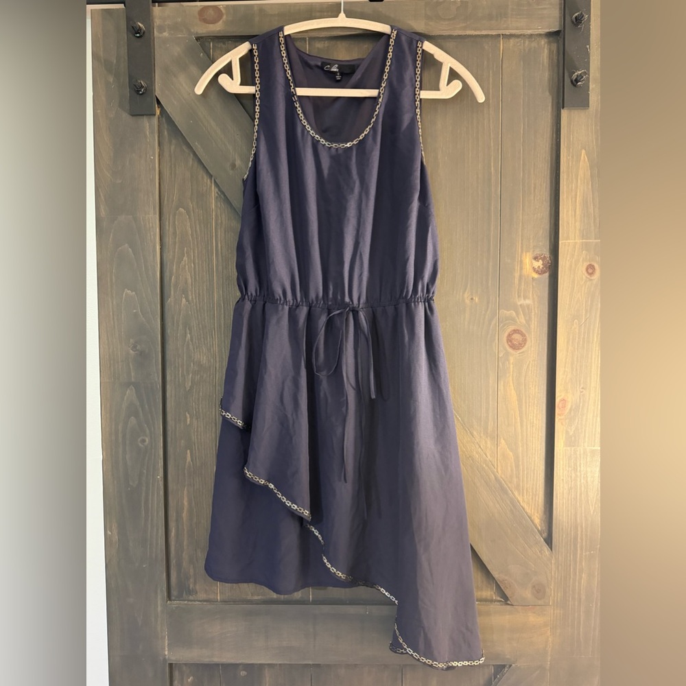 C. Luce Asymmetrical Navy Blue Sleeveless Dress Size Small